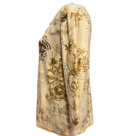 VTG 90s Y2K Top Large Womens Coffee Bar Novelty Print Shirt WEAR ReadRhinestone - Picture 5 of 8